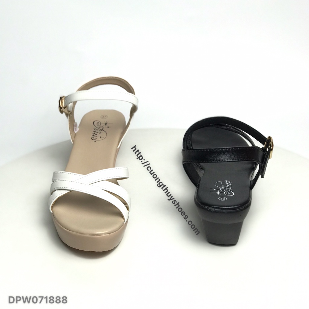 Sandal nữ BlTIS ❤️FREESHIP❤️ Dép quai hậu nữ đế xuồng 7cm quai cài DPW071888