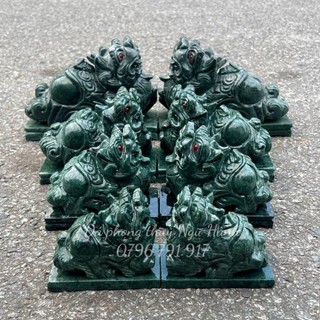 Tỳ hưu phong thủy đá xanh ngọc ấn độ - 15cm & 20cm