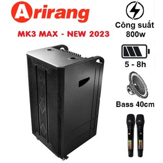 Bộ karaoke di động arirang mk3 max, bass 40cm, công suất 800w, pin 5-8h - loa kéo di động arirang mk3 max