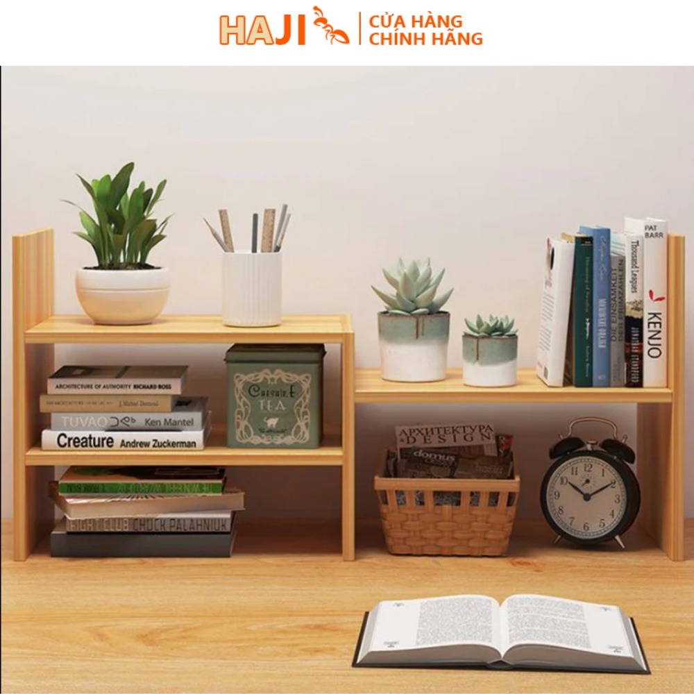 Kệ gỗ trang trí để bàn phong cách Vintage hiện đại xinh xắn thương hiệu HAJI A62