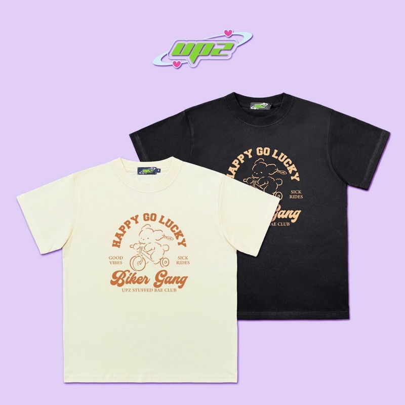 UPZ Áo Thun Baby Tee Tay Ngắn In Hoạ Tiết Biker Gang (2 Màu)