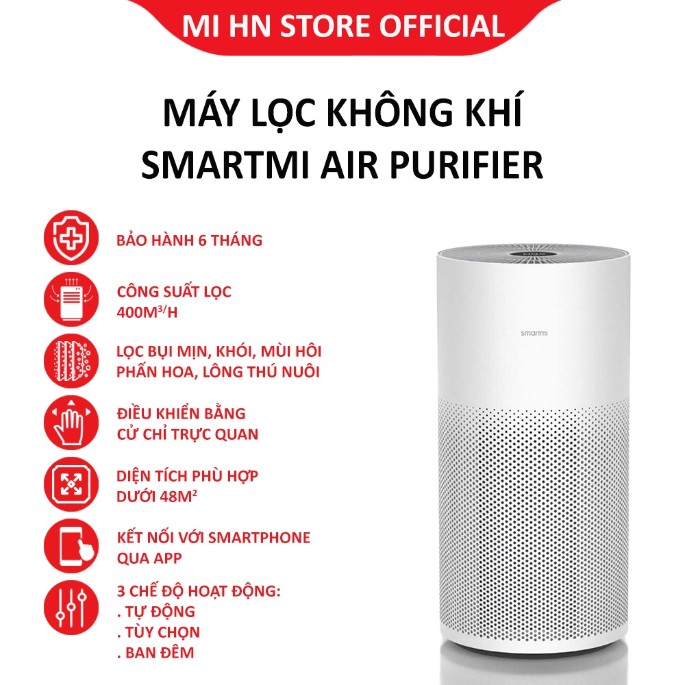 Máy lọc không khí Smartmi Air Purifier, bộ lọc Hepa, điều khiển bằng App thông minh - Bảo hành 6 tháng | BigBuy360 - bigbuy360.vn