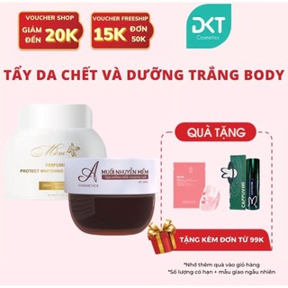 Set tẩy da chết và kem dưỡng trắng body Acosmetics làm sáng và cải thiện làn da hiệu quả
