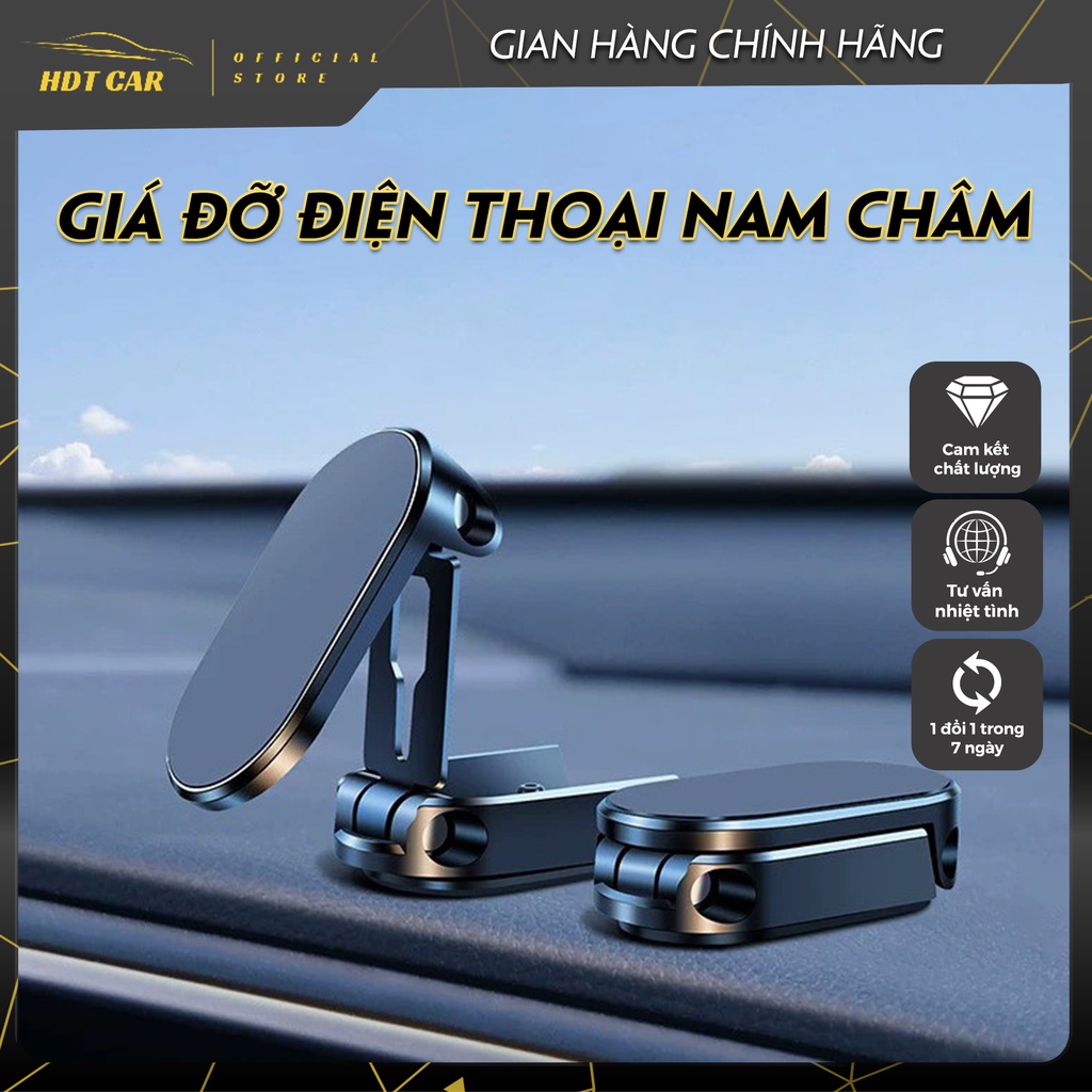 Giá đỡ điện thoại ô tô, giá đỡ điện thoại nam châm gắn taplo ô tô xoay 360 độ