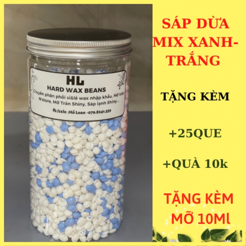 Hủ 500gr sáp wax dừa  cao cấp tặng kèm que gỗ và mỡ trăn, sáp loại 1, siêu bám lông, siêu thơm