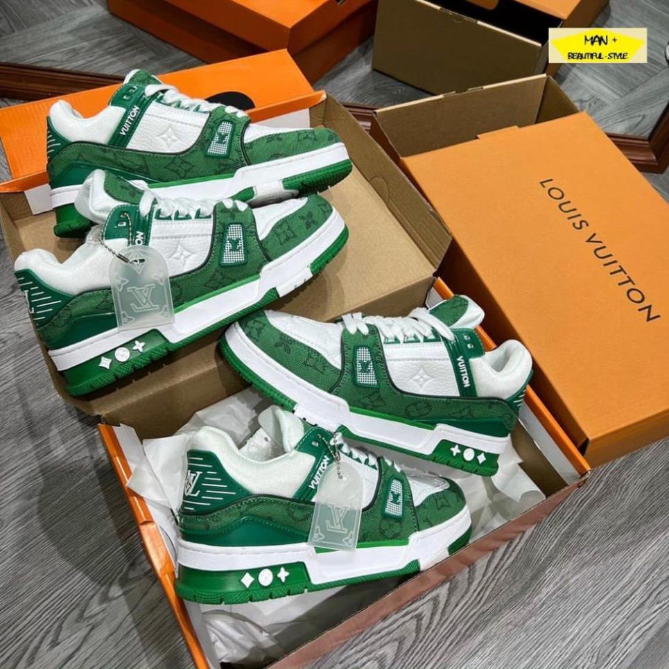 Giày Thể Thao LV Nam Nữ, Giày LV Xanh Lá, Đen Các Màu Hót Siêu Chất Full Box Bill-duti
