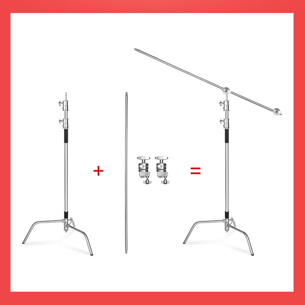 [DEAL SỐC} Chân đèn chữ C-Stand inox cao cấp 330cm tải trọng 30kg, dùng cho các loại đèn quay phim và đèn studio cỡ lớn