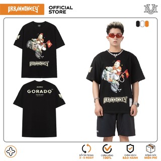 Áo thun urban monkey gorado racing boy đen thun cotton thoáng mát