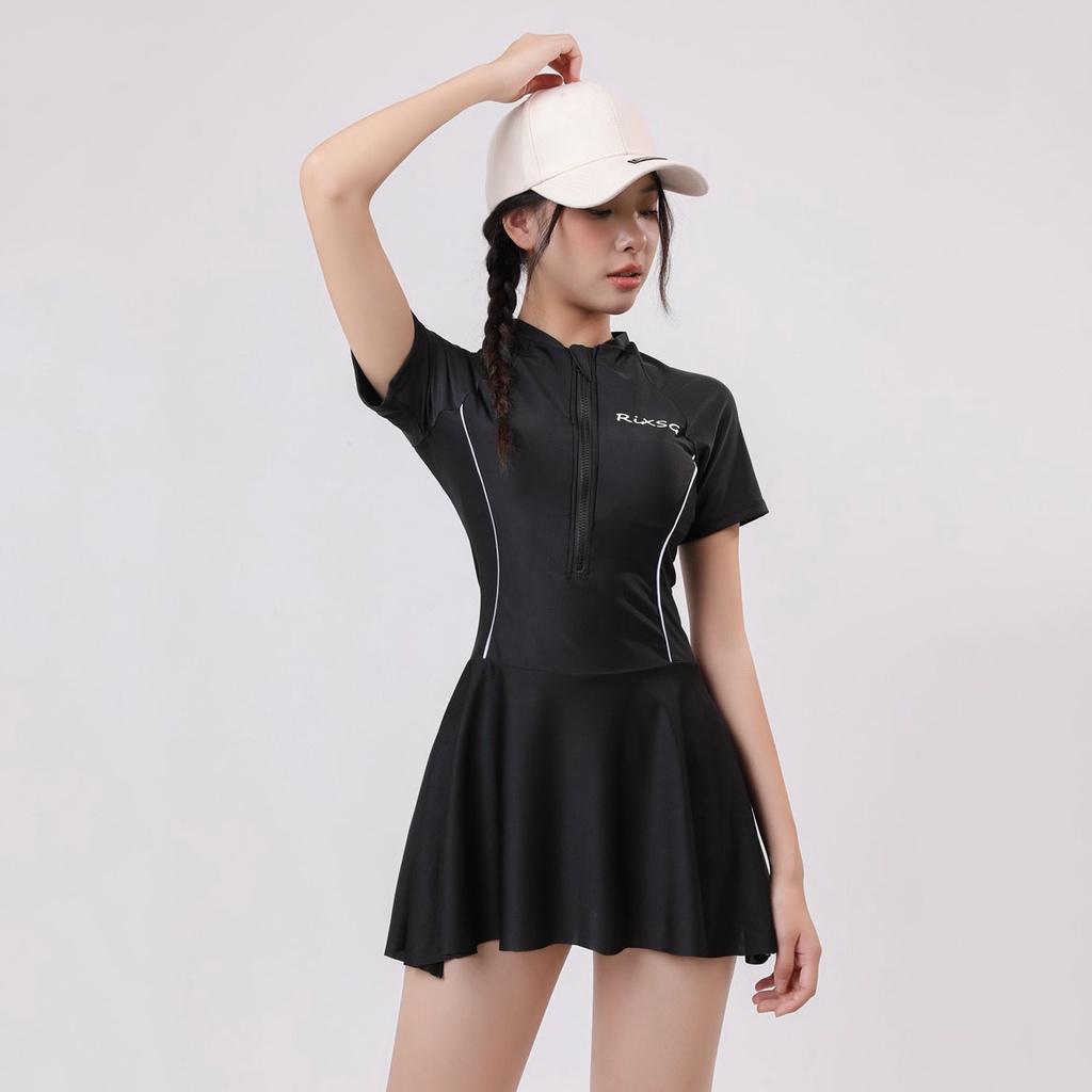 Bộ đồ bơi nữ kéo khóa dáng váy thể thao thun lạnh siêu đẹp