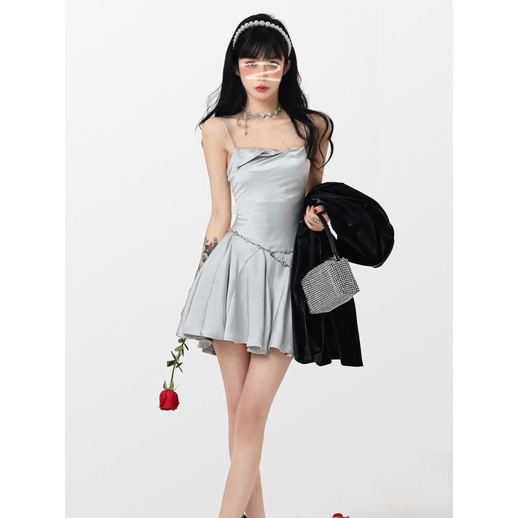 Supper Đầm Tik Tok Thời Trang Xuân Hè Thu Phong Cách Retro Gợi Cảm