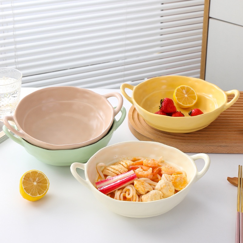 Thố nướng 2 quai kiểu Nhật màu pastel độc đáo - Tô canh Chén Dĩa bát đĩa nhà hàng sứ cao cấp không chì