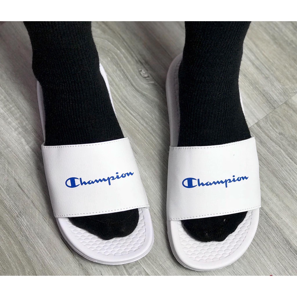 Dép Champion Basic Đen/Trắng