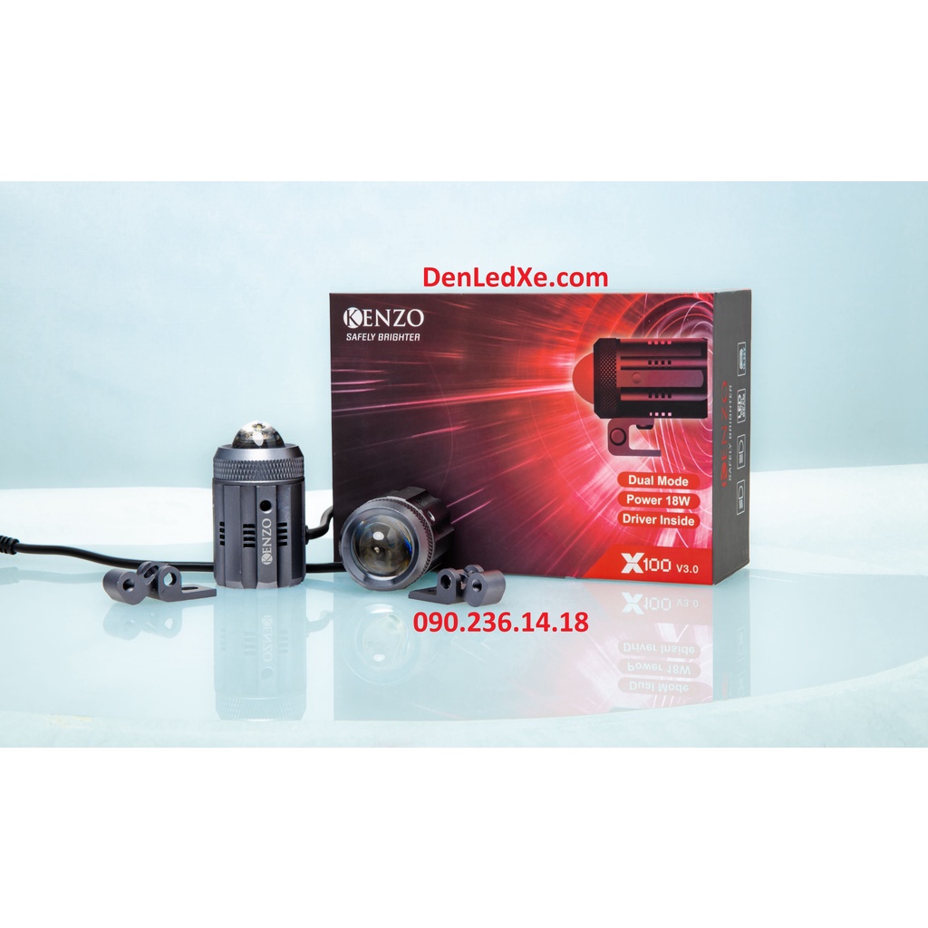 Kenzo X100 Ver 3.0 - Bi Cầu Led Mini Trợ Sáng 2023 - Hàng Chính Hãng
