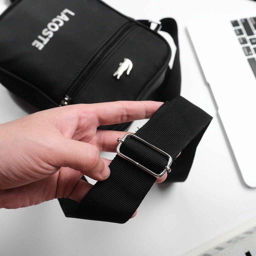 TÚI CHÉO NAM LACOSTE CROSSMETAL CAO CẤP.• Chất Liệu Si Da Mềm Mại Chống Nước Hàng Chuẩn Xịn, logo Sắt
