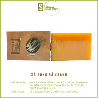 Xà bông sả chanh htx sinh dược, xà phòng tắm sả chanh thảo dược thiên nhiên an lành cho mẹ bầu và trẻ nhỏ 100g