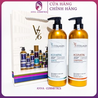   CHÍNH HÃNG Cặp Gội Xả Phục Hồi Tóc Bộ Gội Xả V76 Collagen Italy 800ml Bảo Vệ Tóc Chắc Khỏe 
