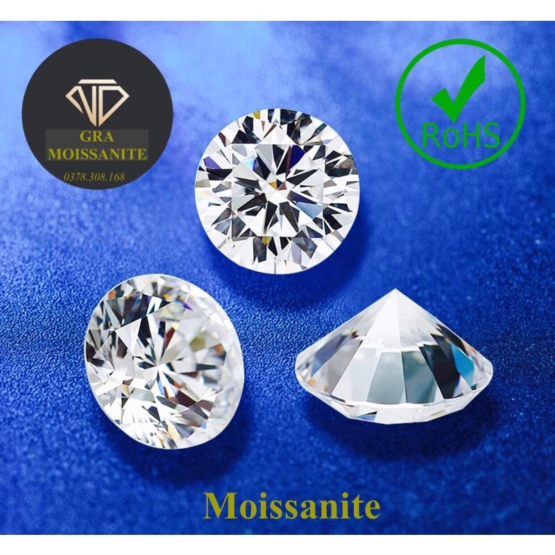 [HCM] Kim cương nhân tạo Moissanite 3.6-5.4mm((Quà tặng)