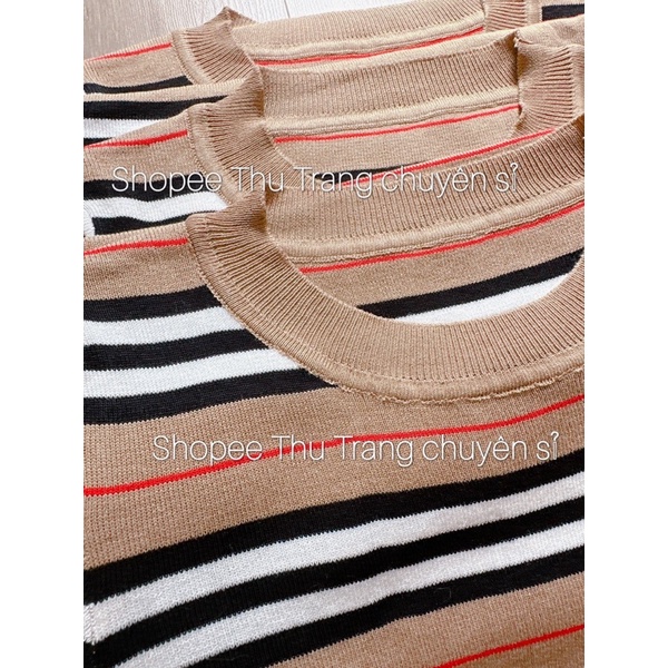 VÁY LEN SUÔNG KẺ NÂU B B R DÁNG DÀI