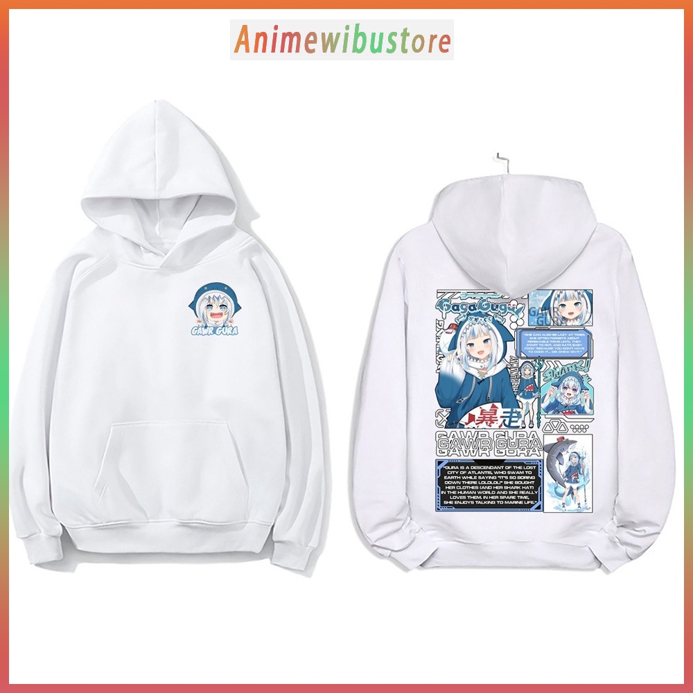 Áo Hoodie Hololive: Gawr Gura Maximum Mẫu áo nỉ bông - hình in 2 mặt
