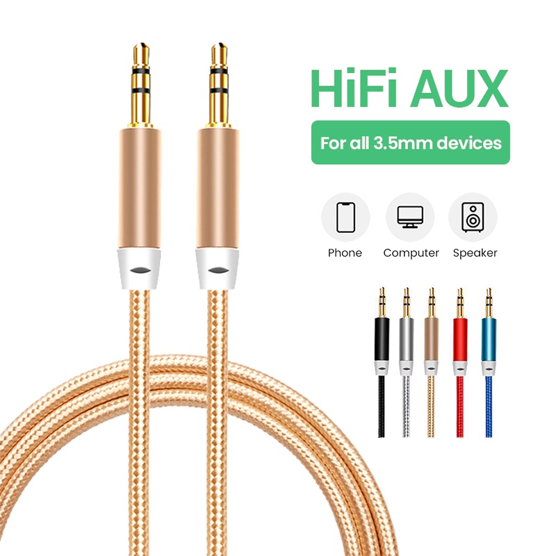 Dây AUX Kết Nối Loa 2 đầu 3.5mm, Jack dành cho audio kết nối âm thanh laptop, điện thoại