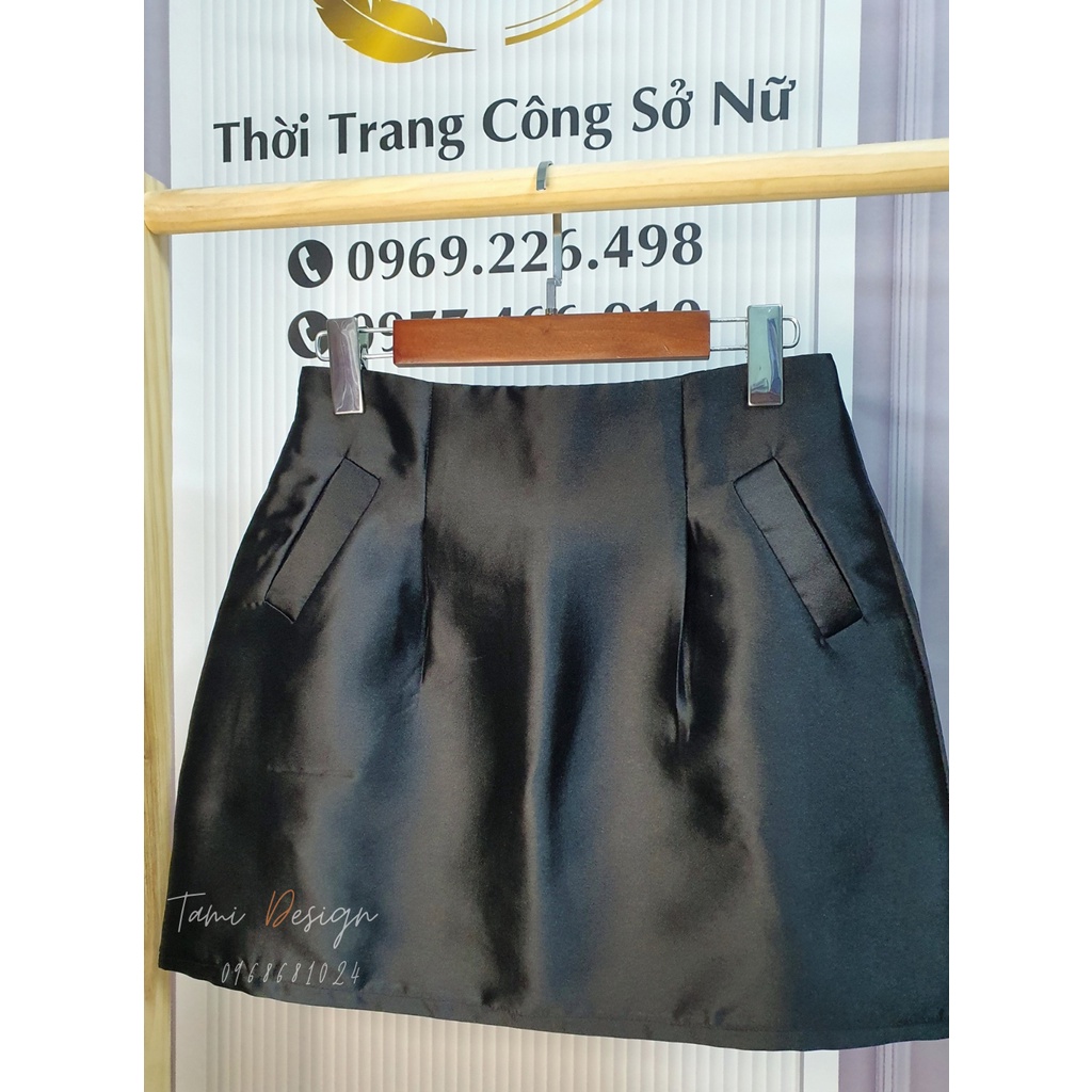 Chân váy lụa tafta dáng chữ A xòe phồng sang chảnh có Bigsize, chân váy 2 lớp mềm mịn