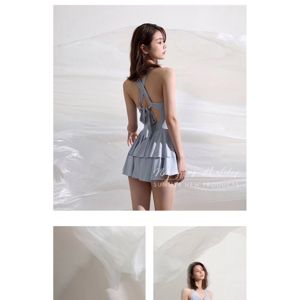 Bộ Đồ Bơi Hai Mảnh Ôm Dáng Ngực Nhỏ Màu Trơn Gợi Cảm Phong Cách Thời Trang Mới