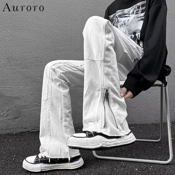 Quần jean ống loe unisex oversize quần jean ống đứng thời trang simple quần hiphop Màu Trơn quần jean trắng phong cách Hàn Quốc quần đen tiếng nhật quần jean bé trai
