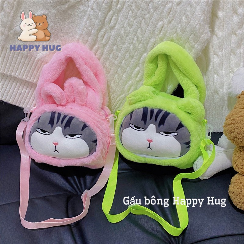 Gấu bông Túi đeo chéo dễ thương hình gấu dâu, stitch, mèo hoàng thượng kèm dây đeo đáng yêu cho bé - Happy Hug