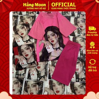 Đồ bộ nữ mặc nhà bigsize Hằng Moon Sét Lửng 3D hình Lá Bài