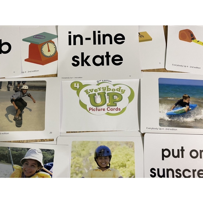Flashcard Everybody Up 4 bản 2 edition (A5 in 2 mặt) cán bóng