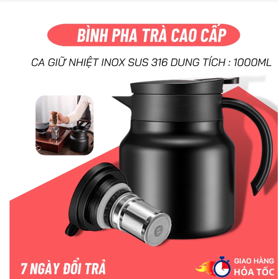 (2023) BÌNH TRÀ GIỮ NHIỆT INOX DUNG TÍCH 1 LÍT HÀNG CAO CẤP - BÌNH NƯỚC GIỮ NHIỆT