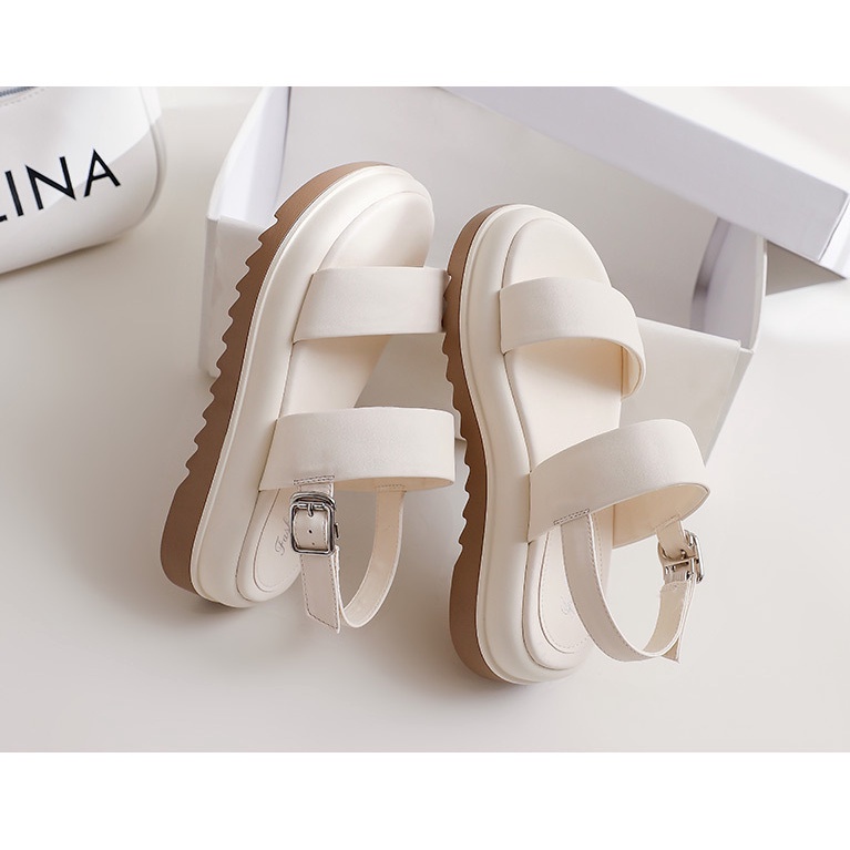 Dép sandal Nữ, chất da siêu mềm Đi êm chân, phong cách đơn giản Siêu Sang dễ phối đồ , đế cao 4,5 cm.