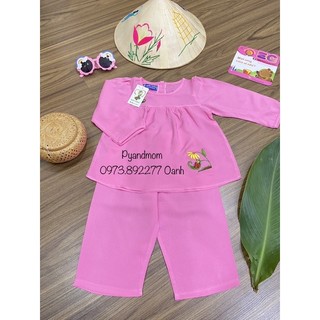 [Size 7-10]20-40kg chất vải tole lanh thêu Bảo Ngọc tay dài quần dài nhiều màu