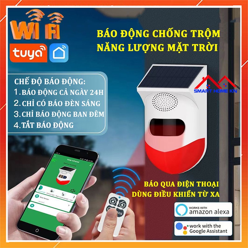 Báo động chống trộm hồng ngoại không dây năng lượng mặt trời báo qua điện thoại