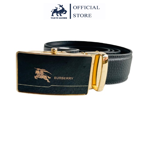 Dây nịt burberry nam Thắt lưng nam công sở da thật bản nhỏ tặng kèm hộp chính hãng Tuấn Tú