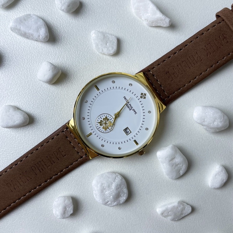 Đồng hồ nam Watchshop dây da mặt tròn đồng hồ đeo tay nam thời trang cá tính