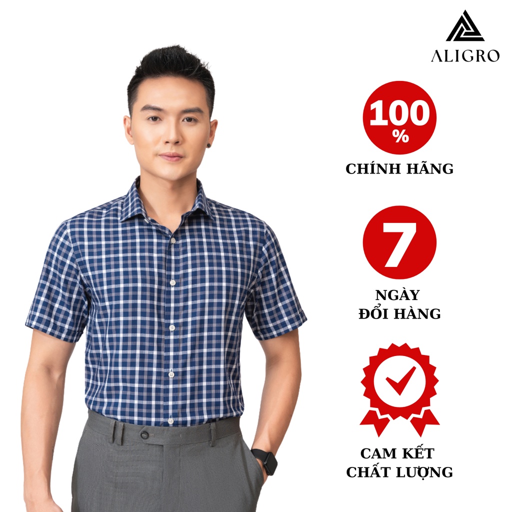 Áo sơ mi nam ngắn tay ALIGRO ALGSMCBB2M sợi tre bamboo mềm mại
