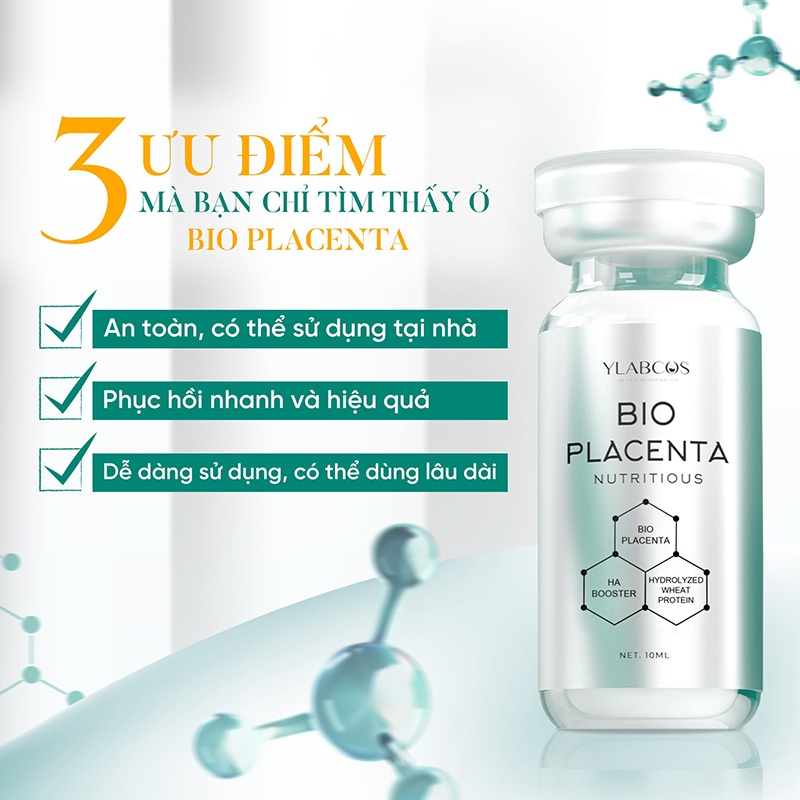 Huyết thanh siêu phục hồi BIO PLACENTA giúp dưỡng ẩm da, hỗ trợ ngăn ngừa lão hóa da thương hiệu Dr. Lacir dung tích 10e