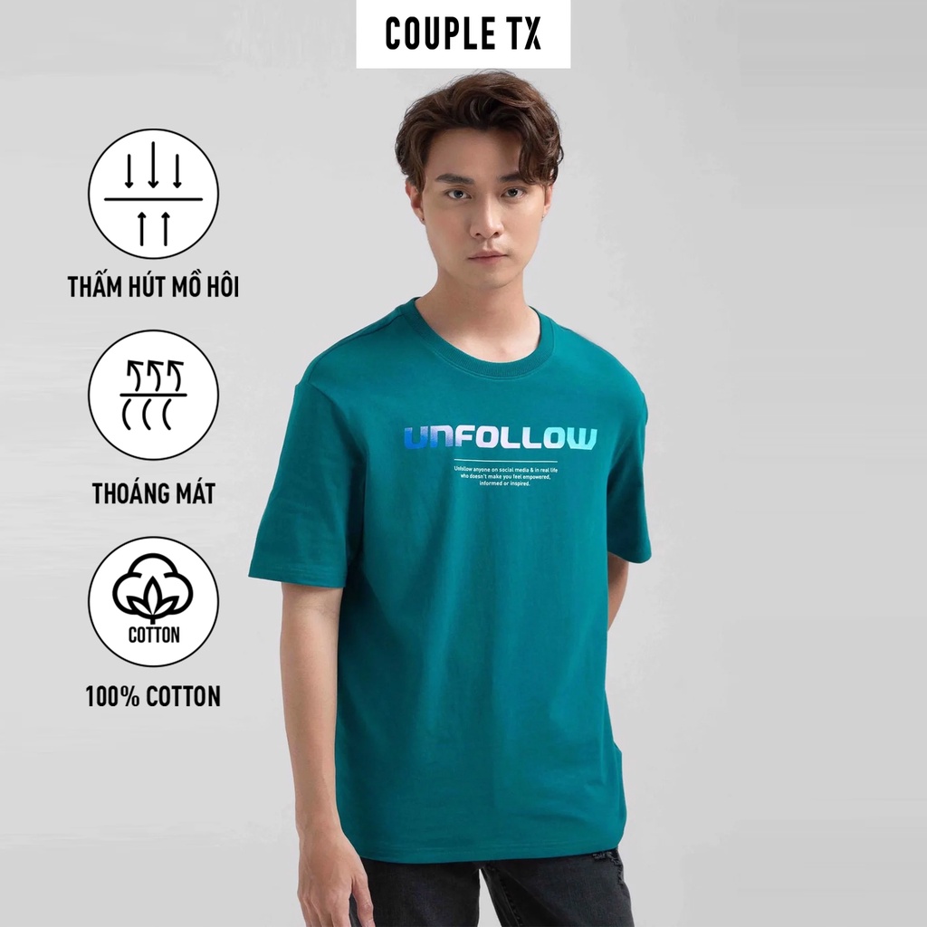 Áo Thun Nam Couple TX Relax Fit In Typo Chuyển Màu MTS 1224