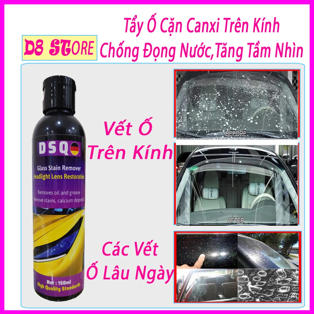 ( Siêu Sạch ) Tẩy Cặn Canxi Trên Kính, Vết Ố Sơn Xe - Tẩy ố kính ô tô - Làm Sạch Cặn Canxi Kính Xe Bị Ố, Mờ Đục