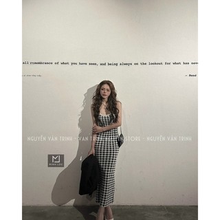 đầm body kẻ sọc 2dây