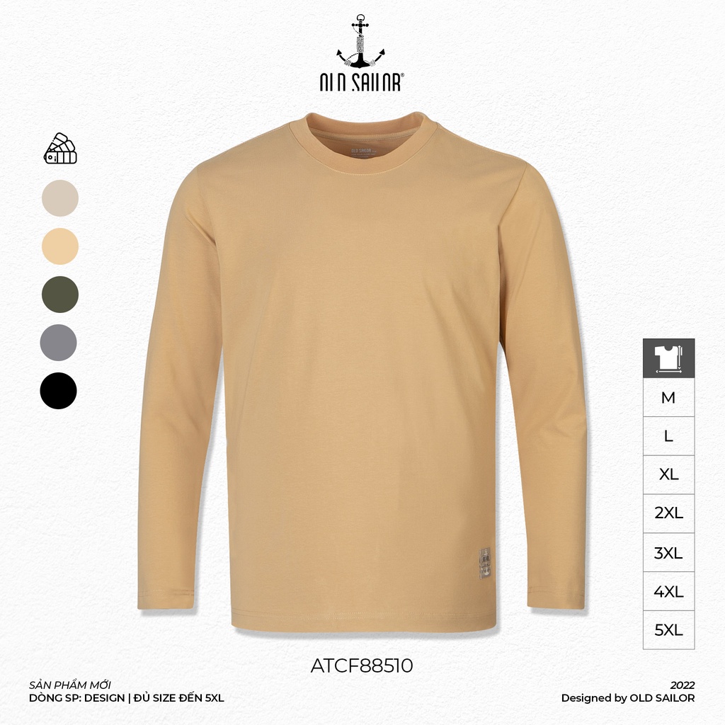 Áo Thun Nam Tay Dài OLD SAILOR Chất Vải Cotton Thoáng Mát Thấm Hút Mồi Hôi Tốt Co Giãn Mềm Mại Big Size