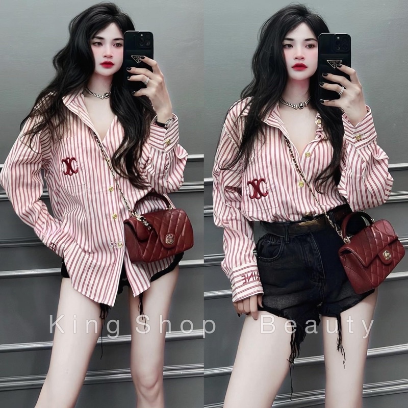 Áo Sơ Mi Kẻ Đỏ Clineee