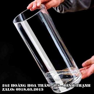 Bình bông thủy tinh trang trí D12xH30, Bình cắm hoa thủy tinh trụ, lọ hoa hình trụ, trụ đổ đèn cầy, ống trụ tròn