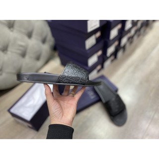 SLIDE SANDAL DIOR 'BLACK'. DÉP DIOR  DA THẬT ĐEN