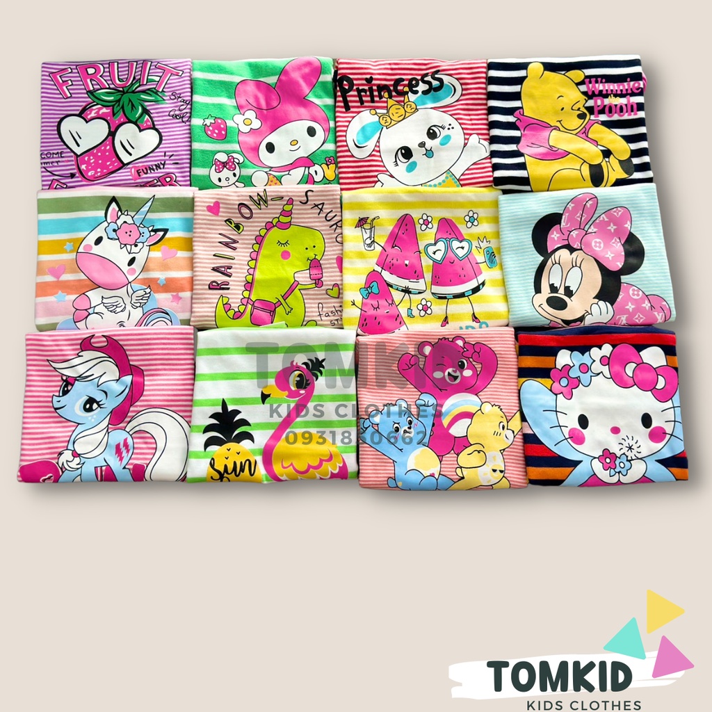 Bộ 2 dây bé gái, đồ bộ cho bé gái chất cotton borip dày dặn thoáng mát co giãn tốt 8-23kg Tomkids