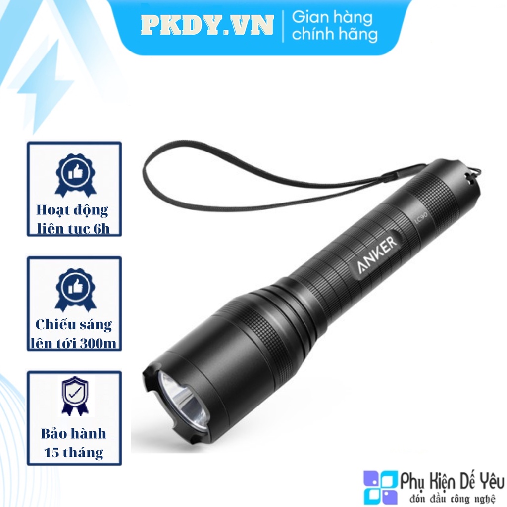 Đèn pin Anker LC90 Flashlight [Chính hãng phân phối, bảo hành 18 tháng]