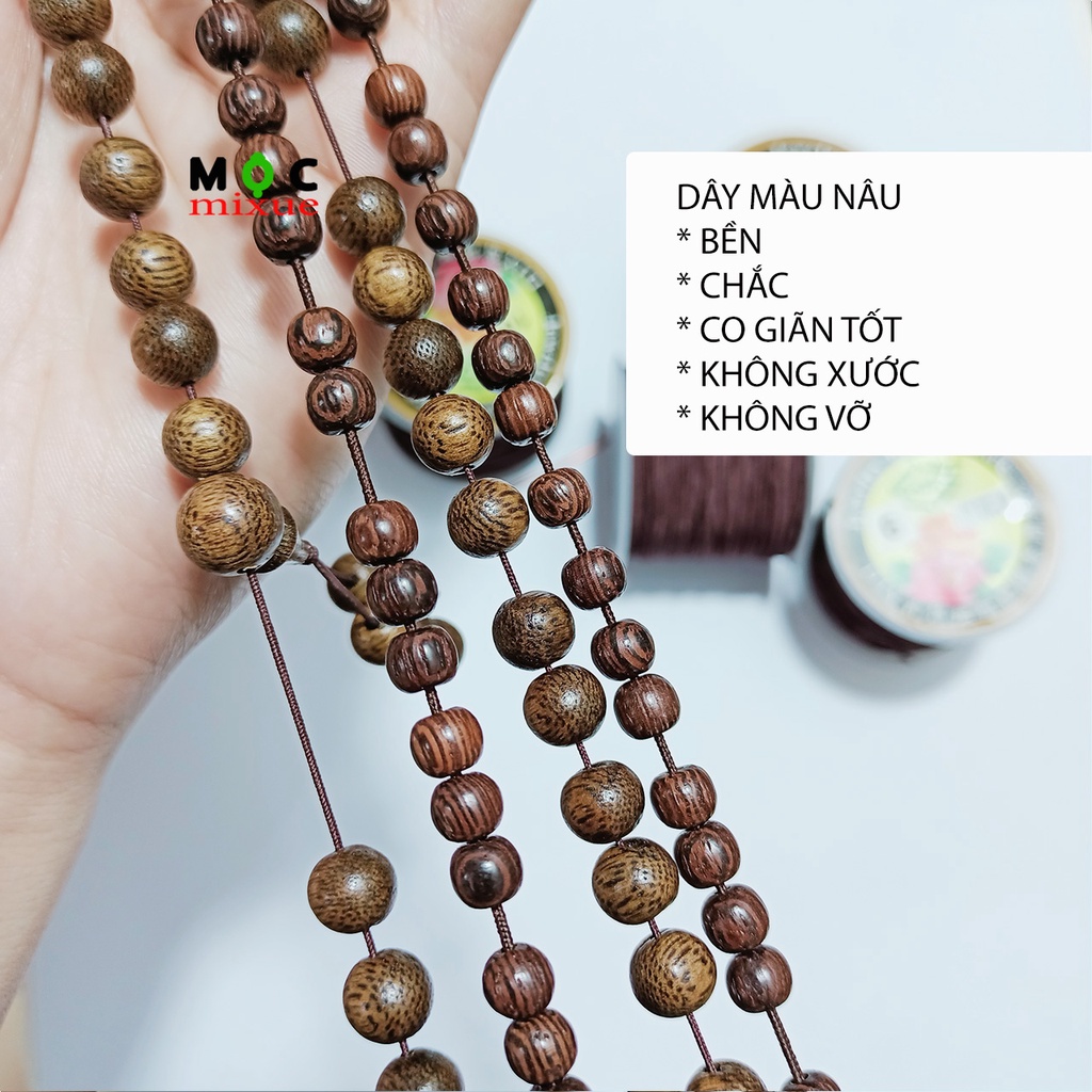 Dây dù lõi chun 0,6mm co giãn siêu bền 3m 5m 1 cuộn để xâu vòng gỗ vòng chuỗi hạt tràng 108 hạt vòng hanmde - Mộc mixue