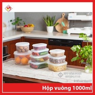 10 Hộp vuông 1000ml đựng rau củ quả, đựng kimchi