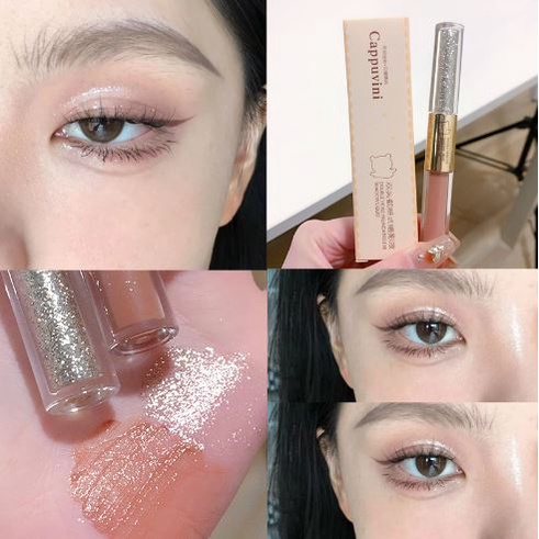Nhũ mắt phấn mắt CAPPUVINI 2 đầu tiện lợi bám màu lâu trôi